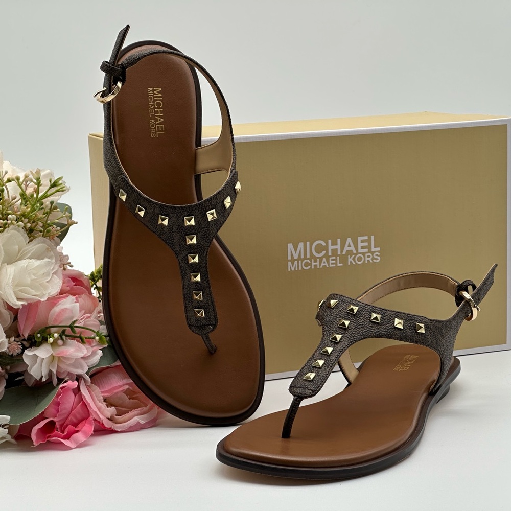 Michael Kors Studded T-Strap Sandals Size 7